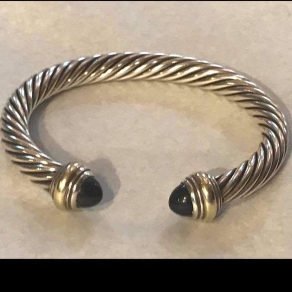 David Yurman cable knit bracelet w/black onyx - Picture 3 of 13